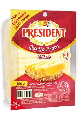 Queijo Prato Président Fatiado Pacote com 300g