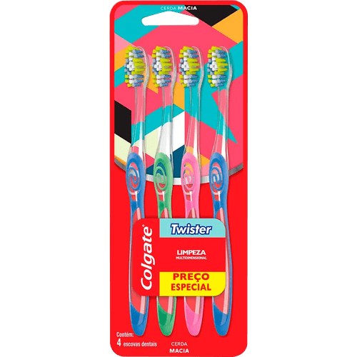Escova-Dental-Macia-Twister-Colgate-4-Unidades-Preco-Especial Escova-Dental-Macia-Twister-Colgate-4-Unidades-Preco-Especial