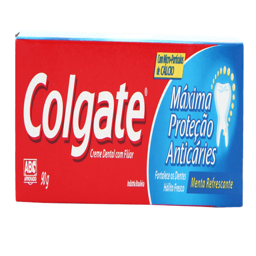 Creme-Dental-com-Fluor-e-Calcio-Menta-Refrescante-Colgate-Maxima-Protecao-Anticaries-Caixa-90g Creme-Dental-com-Fluor-e-Calcio-Menta-Refrescante-Colgate-Maxima-Protecao-Anticaries-Caixa-90g