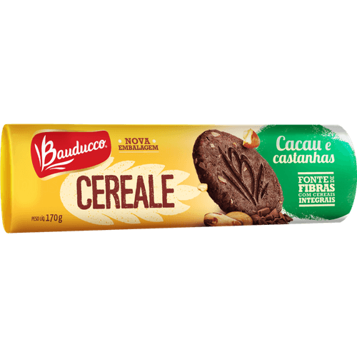 Biscoito-45--Cereal-Integral-com-Cacau-e-Castanhas-Bauducco-Cereale-Pacote-170g Biscoito-45--Cereal-Integral-com-Cacau-e-Castanhas-Bauducco-Cereale-Pacote-170g
