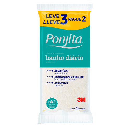 Esponja-para-Banho-Dupla-Face-Anatomica-Ponjita-Leve-3-Pague-2-Unidades Esponja-para-Banho-Dupla-Face-Anatomica-Ponjita-Leve-3-Pague-2-Unidades