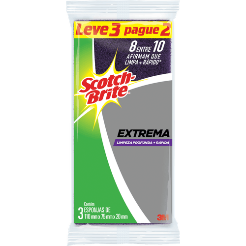 Esponja-Limpeza-Scotch-Brite-Extrema-com-3-Unidades Esponja-Limpeza-Scotch-Brite-Extrema-com-3-Unidades