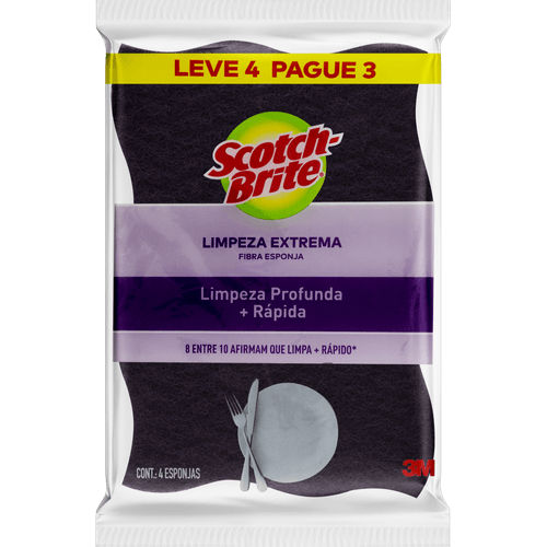Esponja-Limpeza-Extrema-Scotch-Brite-Antibac-Leve-4-Pague-3-Unidades Esponja-Limpeza-Extrema-Scotch-Brite-Antibac-Leve-4-Pague-3-Unidades