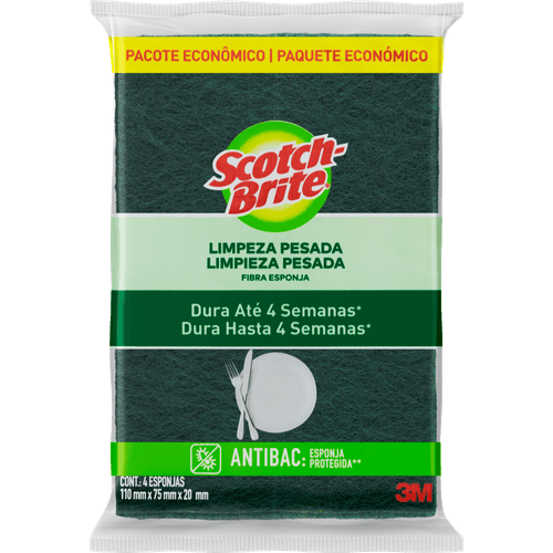 Esponja-Limpeza-Pesada-Scotch-Brite-Antibac-4-Unidades-Pacote-Economico Esponja-Limpeza-Pesada-Scotch-Brite-Antibac-4-Unidades-Pacote-Economico