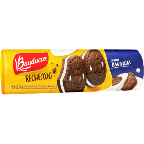 Biscoito-Chocolate-com-Recheio-Baunilha-Bauducco-Pacote-140g Biscoito-Chocolate-com-Recheio-Baunilha-Bauducco-Pacote-140g