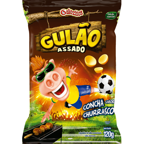 Salgadinho-Concha-Sabor-Churrasco-Gulao-Assado-Pacote-120g Salgadinho-Concha-Sabor-Churrasco-Gulao-Assado-Pacote-120g