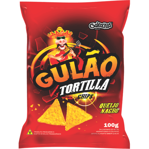 Salgadinho-Tortilla-Chips-Sabor-Queijo-Nacho-Gulao-Pacote-100g Salgadinho-Tortilla-Chips-Sabor-Queijo-Nacho-Gulao-Pacote-100g