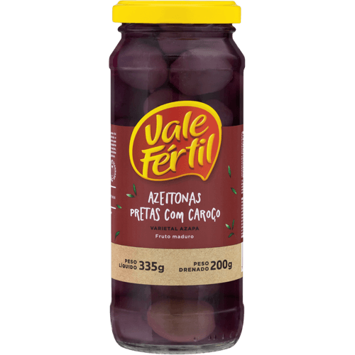 Azeitona-Preta-em-Conserva-Varietal-Azapa-com-Caroco-Fruto-Maduro-Vale-Fertil-Vidro-Peso-Liquido-335g-Peso-Drenado-200g Azeitona-Preta-em-Conserva-Varietal-Azapa-com-Caroco-Fruto-Maduro-Vale-Fertil-Vidro-Peso-Liquido-335g-Peso-Drenado-200g