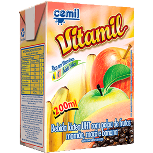 Bebida-Lactea-Cemil-Vitamil-Maca-Mamao-e-BananaTetra-Pak-200-ml Bebida-Lactea-Cemil-Vitamil-Maca-Mamao-e-BananaTetra-Pak-200-ml