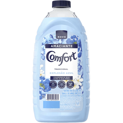 Amaciante-de-Roupa-Tradicional-Explosao-Azul-Comfort-Frasco-18l Amaciante-de-Roupa-Tradicional-Explosao-Azul-Comfort-Frasco-18l