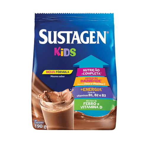 Po-para-Preparo-de-Bebida-Chocolate-Enriquecido-com-Vitaminas-e-Minerais-Sustagen-Kids-Pacote-190g