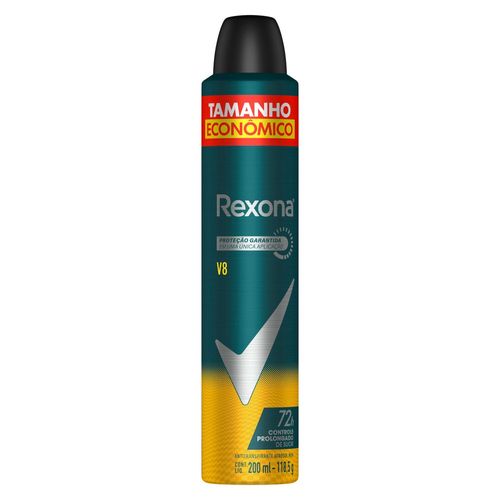 Antitranspirante Aerossol V8 72h Rexona Men 200ml Spray Tamanho Econômico Antitranspirante Aerossol V8 72h Rexona Men 200ml Spray Tamanho Econômico