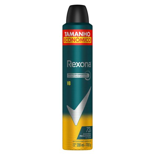 Antitranspirante Aerossol V8 72h Rexona Men 200ml Spray Tamanho Econômico