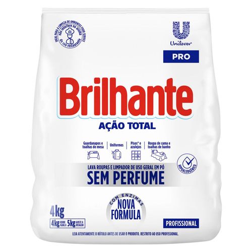 Sabão em Pó Brilhante Profissional Ação Total 4 kg