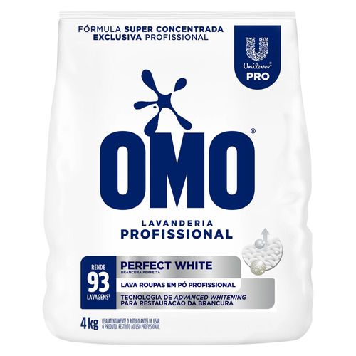 Sabão em Pó OMO Lavanderia Profissional Perfect White 4 kg