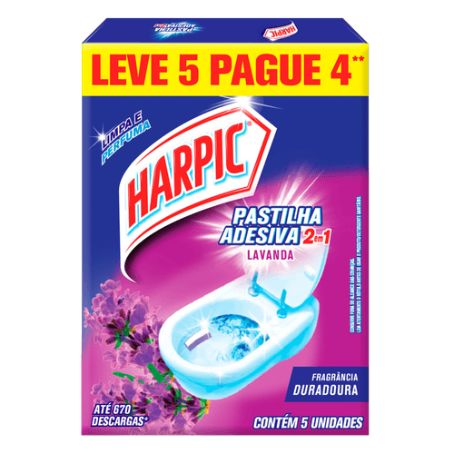 Pastilha-Adesiva-Sanitaria-Harpic-Lavanda-Embalagem-Economica-com-5-unidades Pastilha-Adesiva-Sanitaria-Harpic-Lavanda-Embalagem-Economica-com-5-unidades