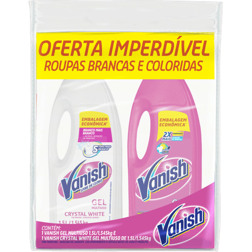 Tira-Manchas-Vanish-Liquido-Multiuso-para-roupas-brancas-e-roupas-coloridas---2-unidades-de-15L Tira-Manchas-Vanish-Liquido-Multiuso-para-roupas-brancas-e-roupas-coloridas---2-unidades-de-15L