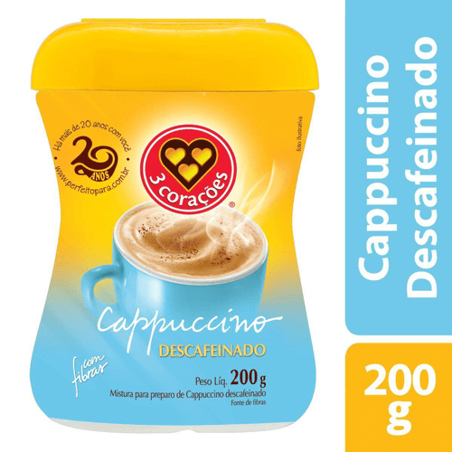 Mistura-para-Preparo-de-Cappuccino-Soluvel-Descafeinado-3-Coracoes-Pote-200g