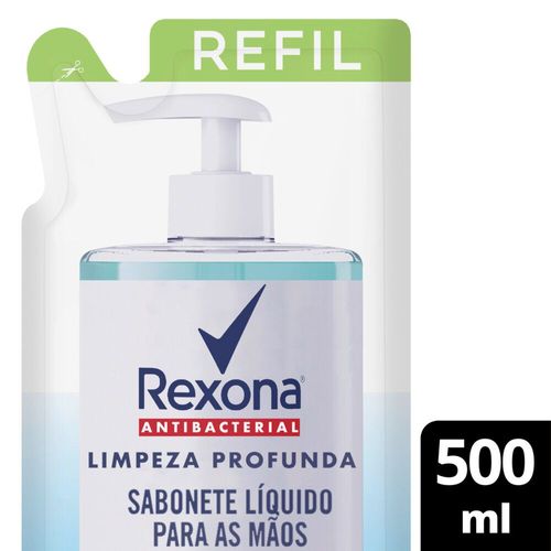 Sabonete Líquido para as Mãos Antibacterial Rexona Limpeza Profunda Sachê 500ml Refil Leve Mais Pague Menos