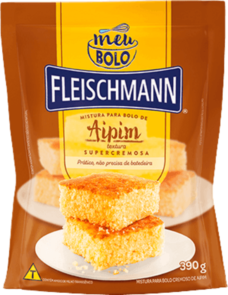 Mistura para Bolo Super Cremoso de Aipim Fleischmann Meu Bolo Sachê 390g