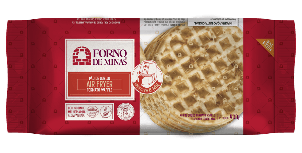 Pão de Queijo Congelado Waffle Forno de Minas Pacote 400g 10 Unidades