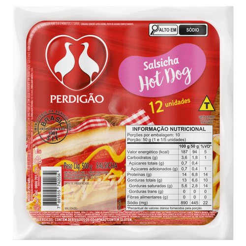 Salsicha-Hot-Dog-Perdigao-500g-12-Unidades Salsicha-Hot-Dog-Perdigao-500g-12-Unidades
