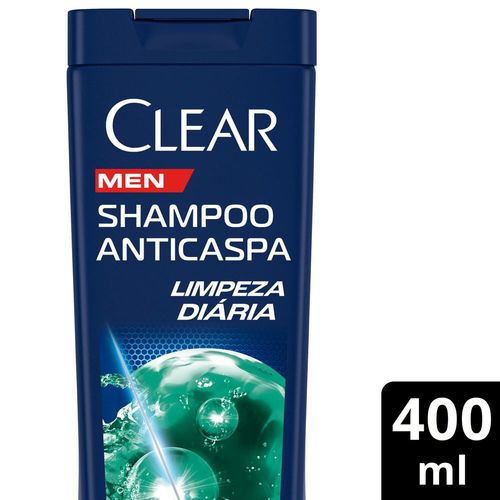 Shampoo Anticaspa 2 em 1 Clear Men Limpeza Diária Frasco Leve 400ml Pague 330ml