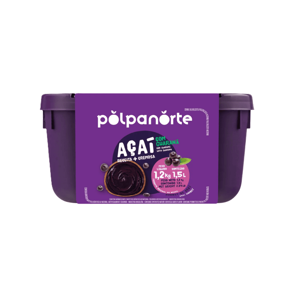 Crerme de Açaí Tradicional Com Guaraná  Polpanorte 1,5l