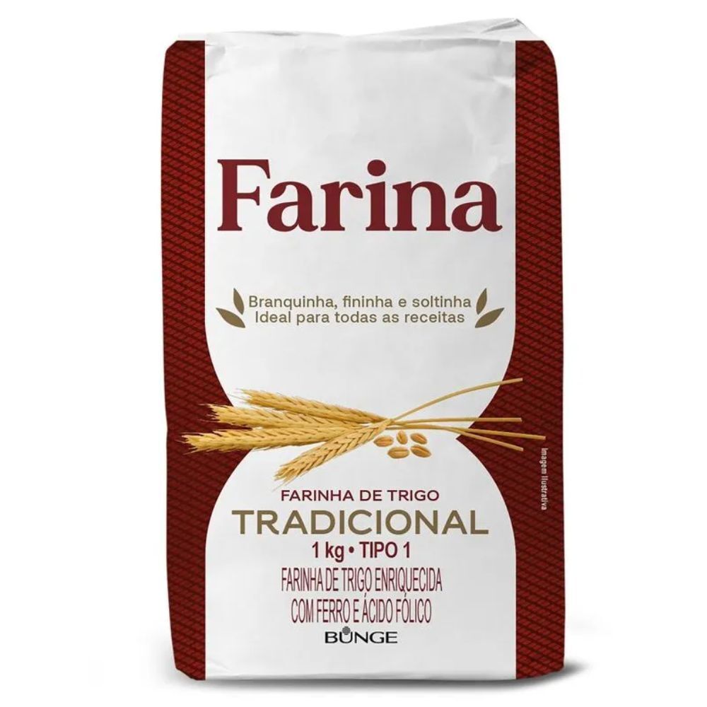 Farinha de Trigo Farina Tradicional Tipo 1 Pacote 1Kg