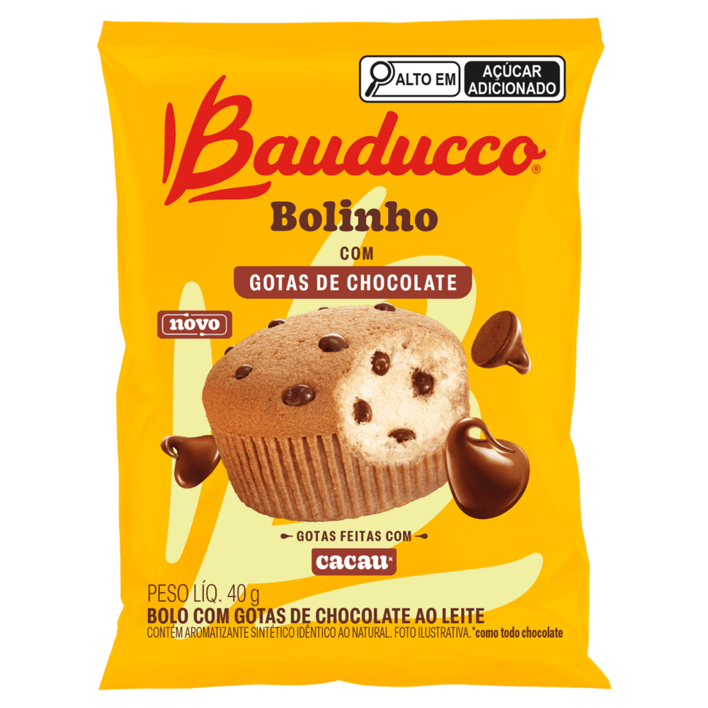 Bolinho com Gotas de Chocolate ao Leite Bauducco Pacote 40g