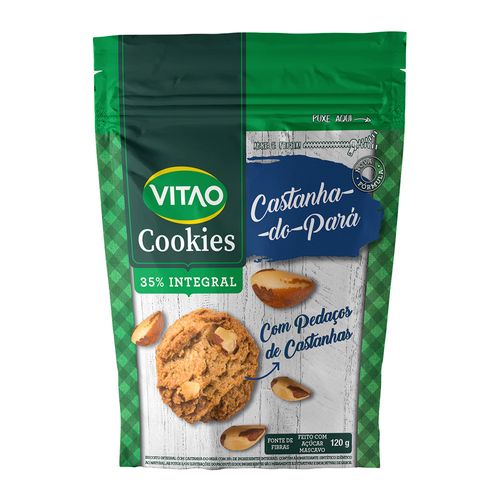 Biscoito-Cookie-Integral-Castanha-do-Para-Vitao-Pacote-200g Biscoito-Cookie-Integral-Castanha-do-Para-Vitao-Pacote-200g