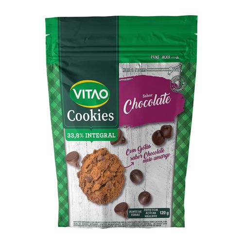 Biscoito-Cookie-Integral-Cacau-com-Gotas-de-Chocolate-Vitao-Pacote-120g Biscoito-Cookie-Integral-Cacau-com-Gotas-de-Chocolate-Vitao-Pacote-120g