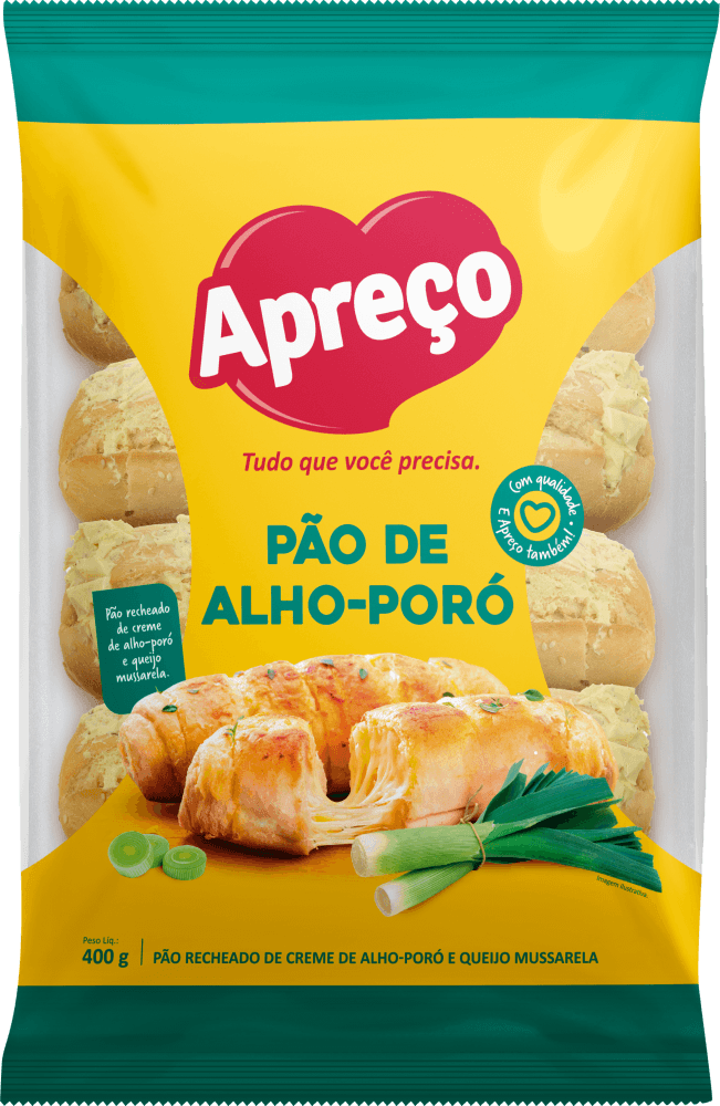 Pão Recheado Com Alho Poró Apreco 400g