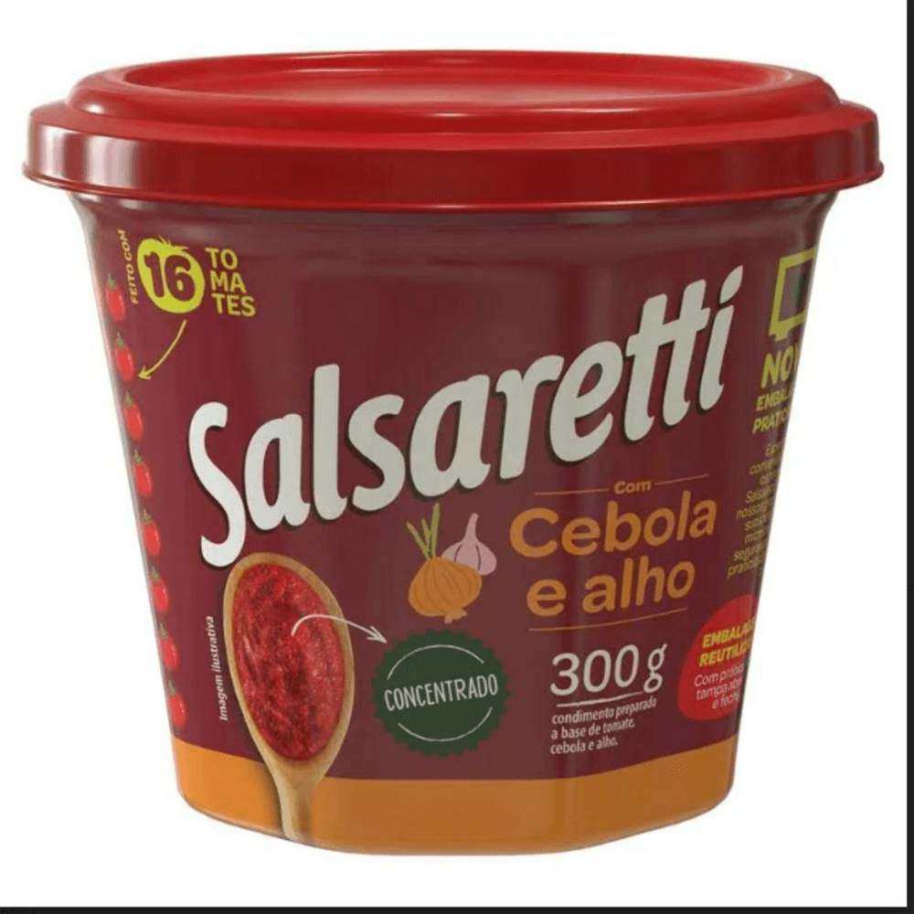 Extrato de Tomate Salsaretti Concentrado Cebola e Alho 300g