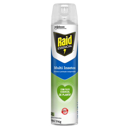 INSETICIDA-AEROSSOL-MULTI-INSETOS-RAID-ESSENCIAL-FRASCO-420ML-SPRAY INSETICIDA-AEROSSOL-MULTI-INSETOS-RAID-ESSENCIAL-FRASCO-420ML-SPRAY