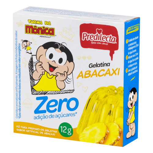 Preparo-de-Gelatina-em-Po-Abacaxi-Turma-da-Monica-sem-Adicao-de-Acucar-Predilecta-Caixa-12g Preparo-de-Gelatina-em-Po-Abacaxi-Turma-da-Monica-sem-Adicao-de-Acucar-Predilecta-Caixa-12g