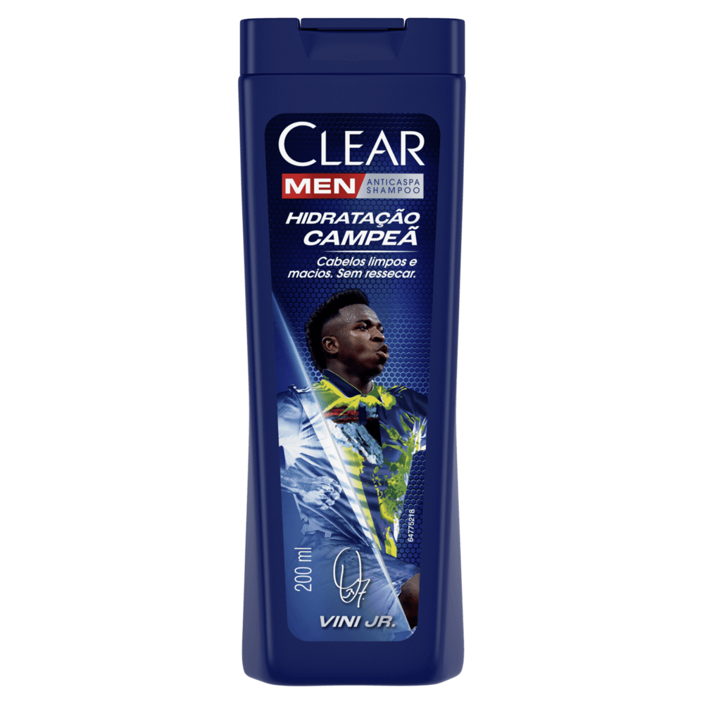 Shampoo Anticaspa Vini Jr. Clear Men Hidratação Campeã Frasco 200ml