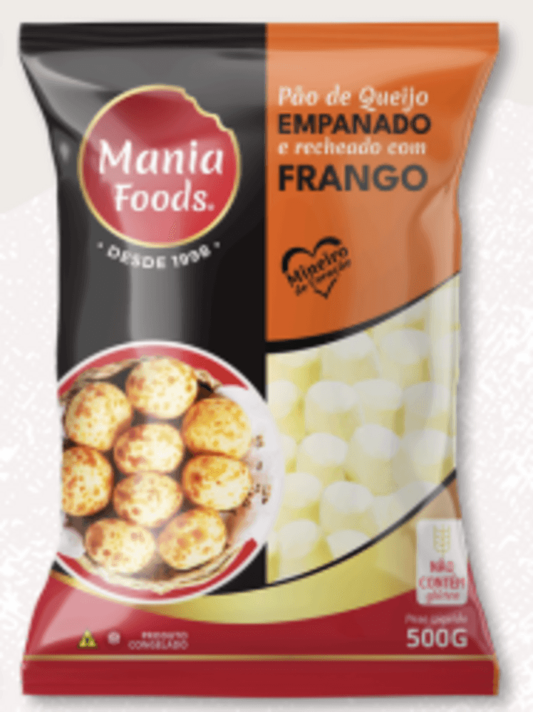 PAO QUEIJO MANIA FOODS 500G PACOTE C/ FRANGO