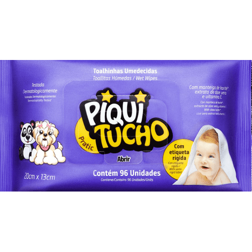 Toalha-Umedecida-Infantil-com-Aloe-Vera-Piquitucho-Pratic-Pacote-96-Unidades Toalha-Umedecida-Infantil-com-Aloe-Vera-Piquitucho-Pratic-Pacote-96-Unidades