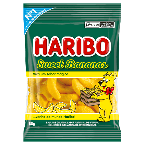 BALA-GELAT-HARIBO-SWEET-BANANA-80G BALA-GELAT-HARIBO-SWEET-BANANA-80G