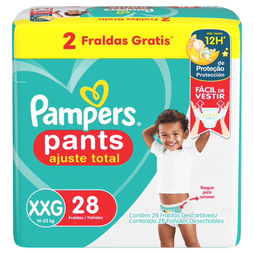 Fralda-Descartavel-Infantil-Pants-Pampers-Ajuste-Total-XXG-14-a-25kg-Pacote-28-Unidades-Gratis-2-Fraldas