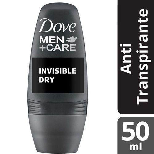 Antitranspirante Roll-On Invisible Dry Antimanchas Brancas e Amarelas 48h Dove Men+Care 50ml