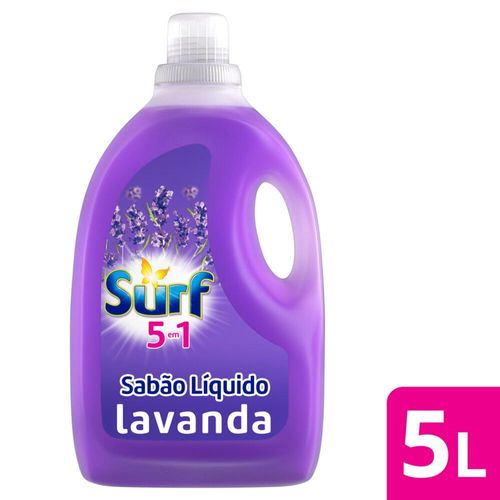 Lava-Roupas Líquido 5 em 1 com Óleos Essenciais Lavanda Surf Galão 5l Embalagem Econômica