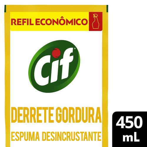 Limpador Especialista CIF Derrete Gordura 450 ml Refil Econômico