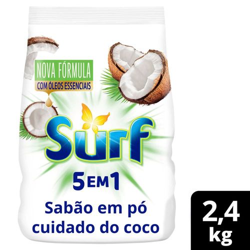 Sanitizante Lava-Roupas em Pó 5 em 1 Cuidado do Coco Surf Pacote 2,4kg Embalagem Econômica