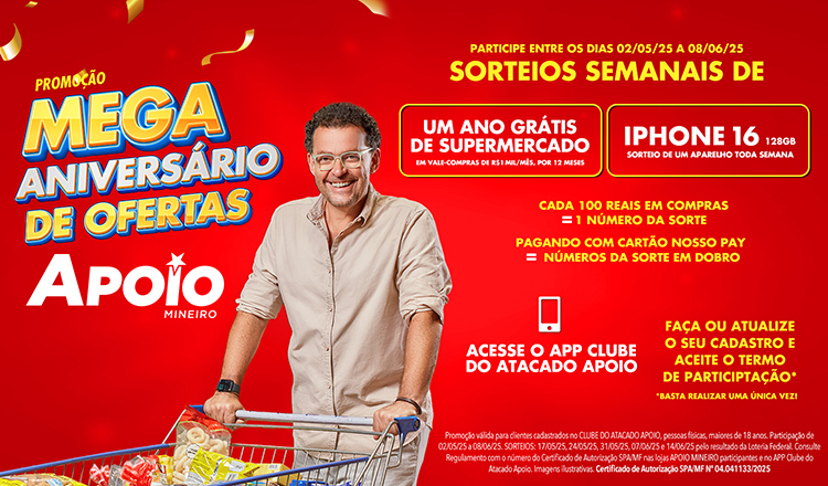 Sorteio Anivesário até 08/06
